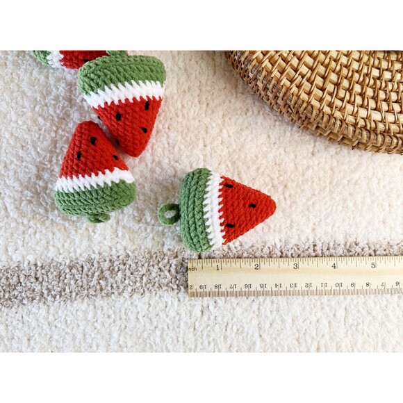 Crochet Keychain Watermelon Handmade Fruit Keychain Crochet Bag handmad Keychain - Picture 8 of 10